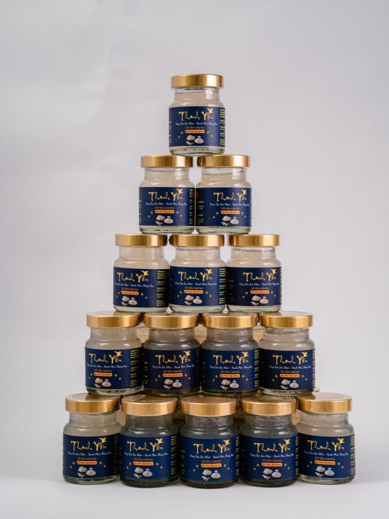 Set yến 6 hủ xanh dương chưng đường ăn kiêng