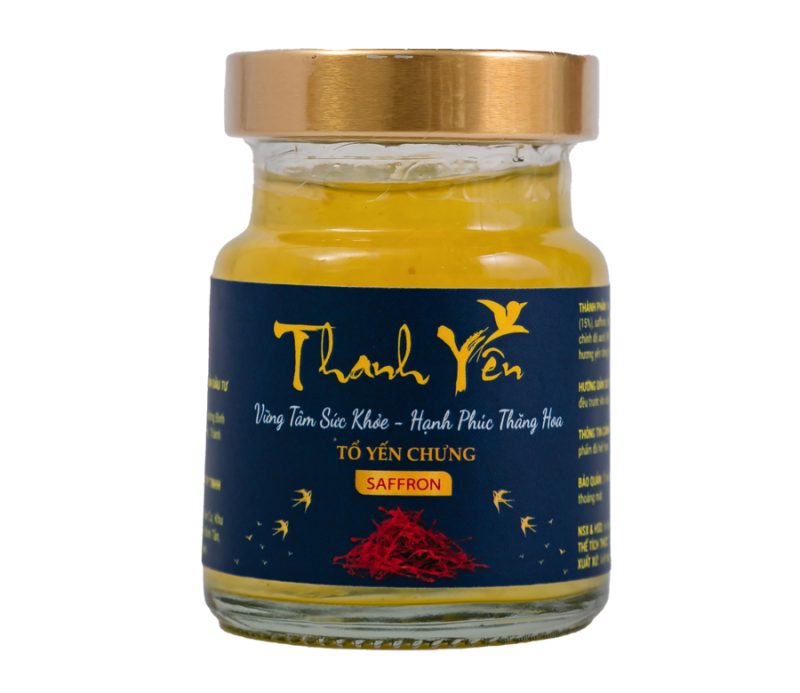 Set yến 6 hủ xanh dương chưng saffron