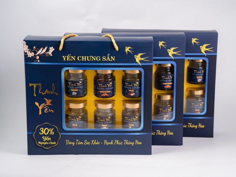 Set yến 6 hủ xanh dương chưng saffron